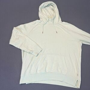 Express Men's  Size 2XL Hoodie Light Green Pullover Kangaroo Pocket Cotton Blend